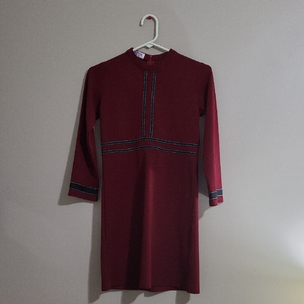 Elegant Burgundy Dress
